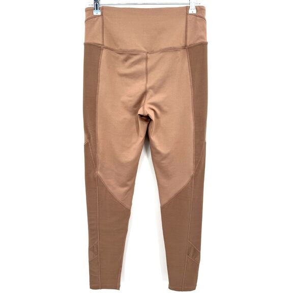 FREE PEOPLE MOVEMENT Lira Cocoa Tan Mesh Accent Leggings Size L Large - Picture 6 of 10